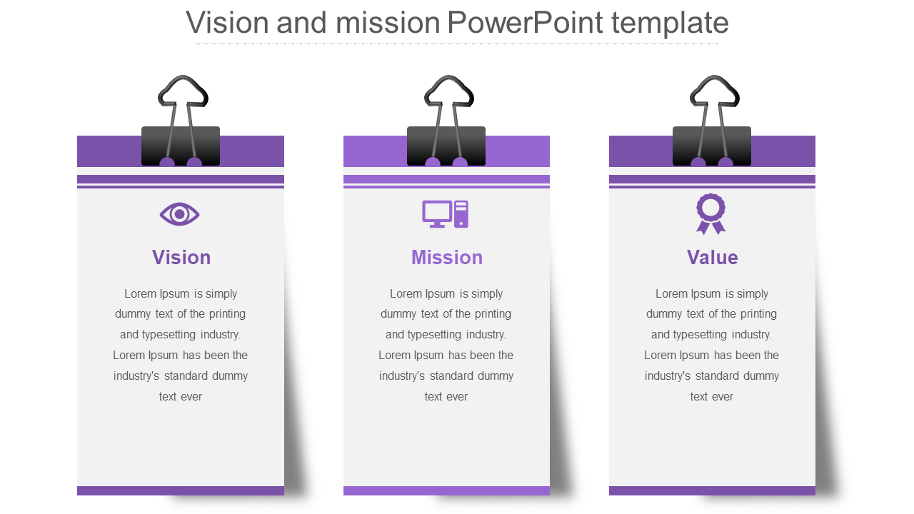 Free - Customized Vision And Mission PowerPoint Template Slide